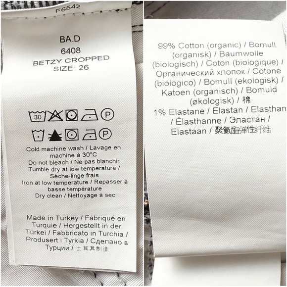 GANNI 90s Baroque Logo Print Denim High Rise Cropped Bootcut Flare Leg Jeans 26 - Picture 14 of 16